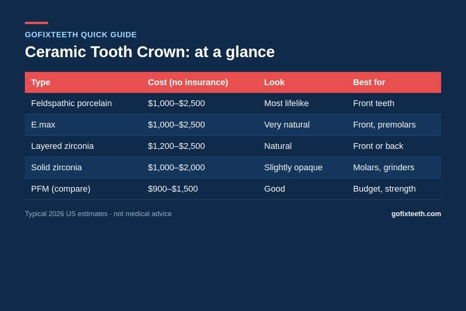Ceramic Tooth Crown at a glance