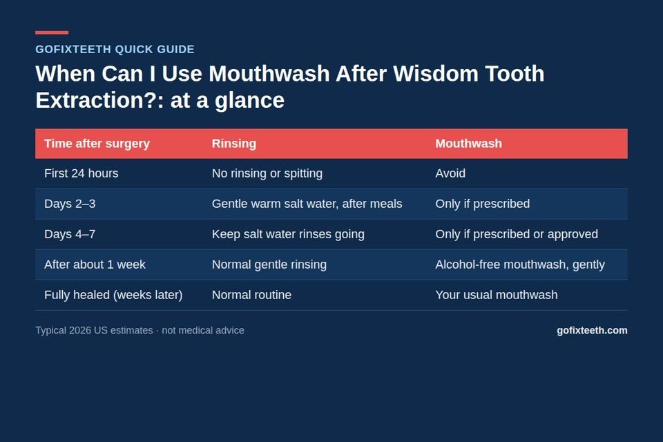 When Can I Use Mouthwash After Wisdom Tooth Extraction? at a glance