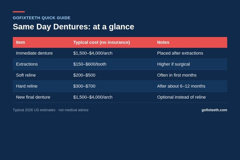 Same Day Dentures at a glance