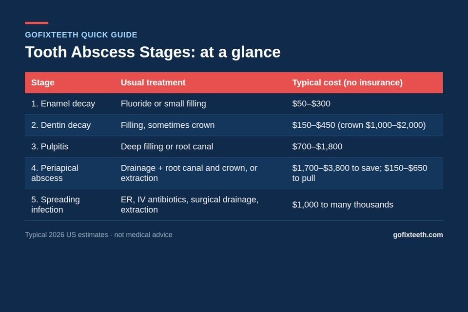 Tooth Abscess Stages at a glance